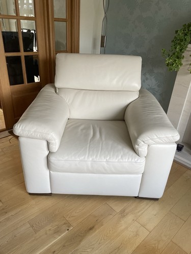 Leather cream chair - leather,