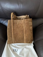 ZARA NEW WOMAN SPLIT SUEDE MAXI SHOPPER TOTE BAG BROWN