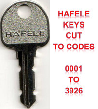Hafele Replacement Key Cut to Code for Desks, Filing Cabinets, Lockers Number