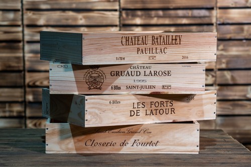 Wooden wine box crate - wooden, 6