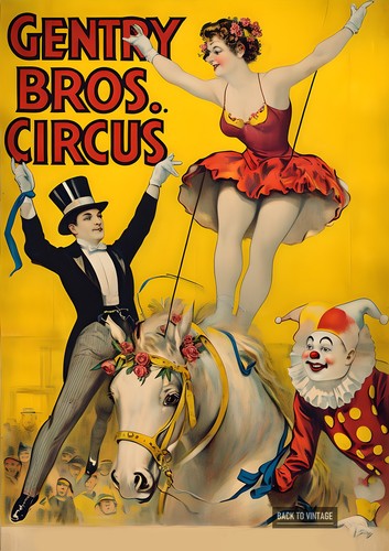 Gentry bros horse - horse, clown
