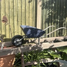Vintage French Small Rustic Cart Wheelbarrow Garden Toy Shop Display Florist