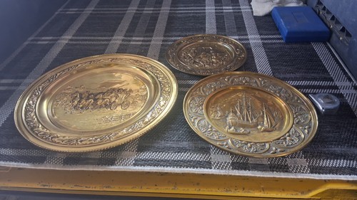 Old vintage brass trays of - vintage,