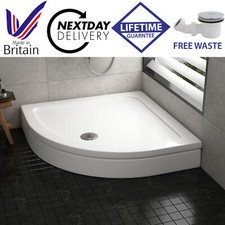 Quadrant Stone Shower Tray For Shower Enclosures With Riser Kit & FREE Waste
