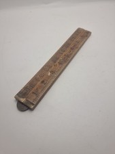 Vintage Boxwood Made In England Measuring Yard Stick Wooden With Brass Fixtures