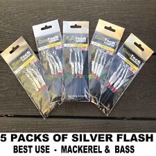 5Pk Sea Fishing Feathers + Swivel & SnapLink Bass Mackerel Cod Pollock Pick&Mix
