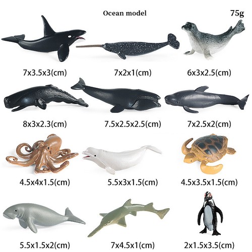 12pcs ocean sea life animal - 12pcs,