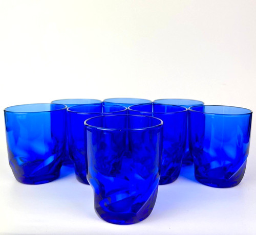 Vintage tumblers cobalt blue - vintage,