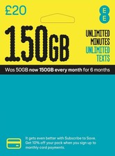 EE 4G/5G 150GB Data Unlimited