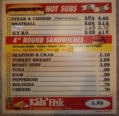 1992 subway restaurant - 1992,