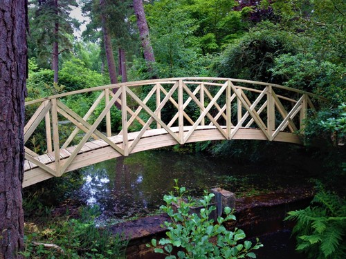 Koi pond wooden - bridge, for