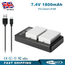 2x Battery LP-E8+Dual Charger