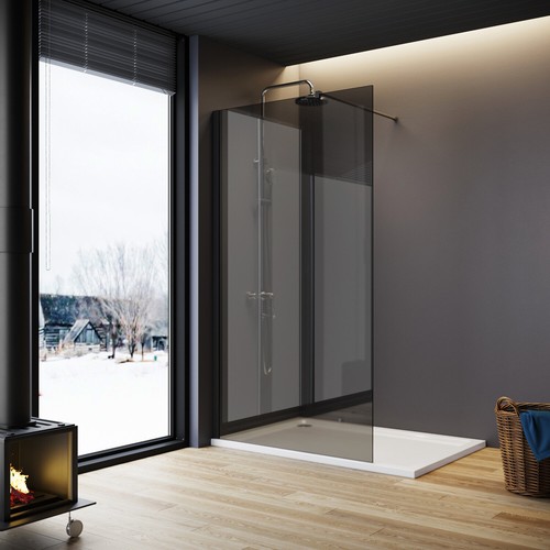 Black walk shower - black, enclosure