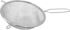 Chrome Bowl Strainer Fine Mesh Sieve with Handle for Straining & Draining