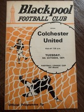 Blackpool Colchester 1971 Programme