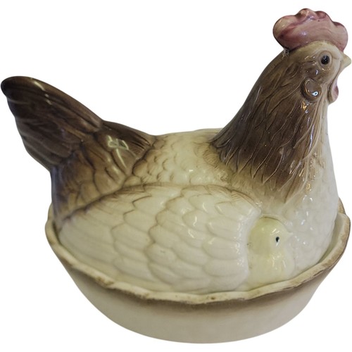 Vintage ceramic hen - vintage,