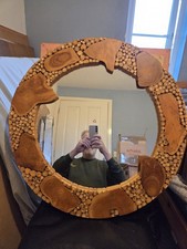 Wooden Mosaic Mirror Wall Art