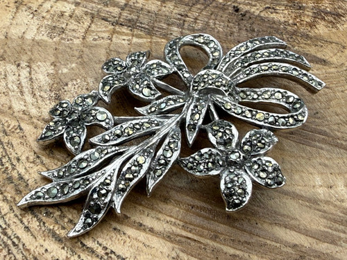 Vintage marcasite floral - vintage,