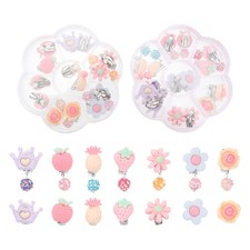  14 Pairs Clip on Earrings Clips Girls Comfortable Children's Cute Cartoon