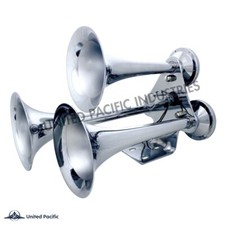 3 Trumpet "Competition Series" Chrome Train Horn Truck Semi United Pacific 46151