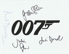 John Glen Judi Dench Julian Glover Paul Brook Hand Signed 10x8 Photo James Bond