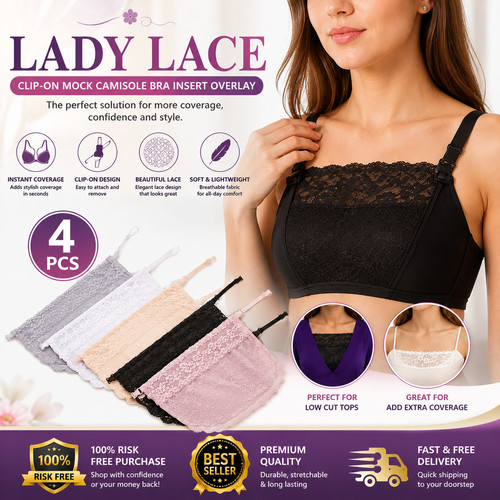 Lady lace clip - 4x, clip-on