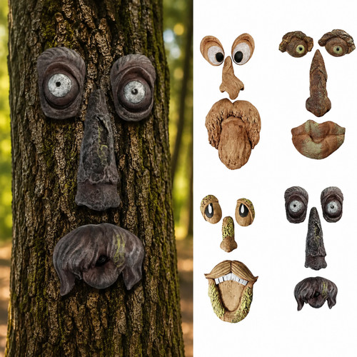 Old man tree face decor - face,