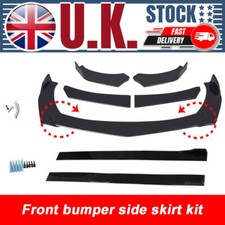 Front Bumper Lip Spoiler Splitter + Side Skirt Extension Kit For Vauxhall Corsa