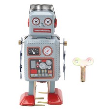 :Wind Up Vintage Robot Toy Clockwork Walking Toy Retro Tinplate Toy Gift
