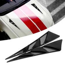 2x Black Car Front Engine Air Flow Intake Scoop Hood Turbo Bonnet Vent Cover