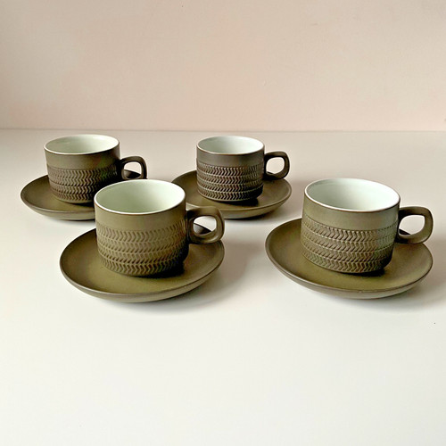 Vintage denby chevron - vintage, cups