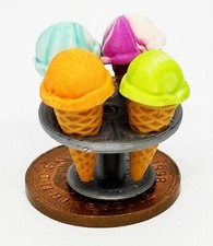 Dolls House 4 Ice Cream Cones in a Holder 1:12 Scale Accessory Food Shop tumdee