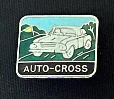 AUTO CROSS MOTOR RACING CAR VINTAGE ENAMEL LAPEL PIN BADGE