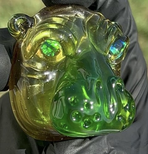 Crux glass hippo pendant - **crux,