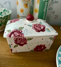 Emma Bridgewater Rose and Bee Large Butter Dish New Unused