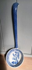 Willow Pattern Victorian Ladle Antique blue white  12 inch large  