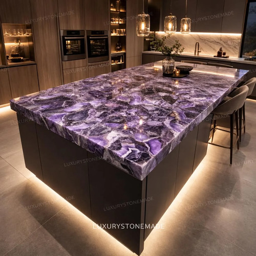Amethyst kitchen island - kitchen,