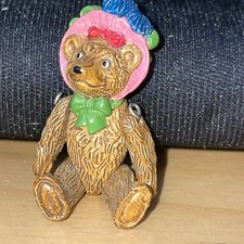 HANTEL  Pewter Jointed Miniature Mother Bear Bonnet from Teddy Bear’s Picnic