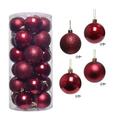 30MM CHRISTMAS DECOR BAUBLES TREE XMAS BALLS PARTY WEDDING ORNAMENT 24PCS UK