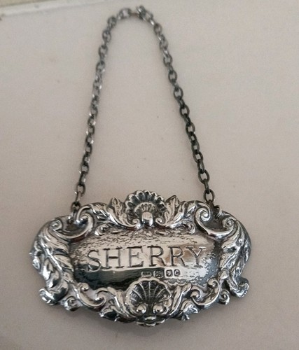 Solid silver decanter - decanter, label