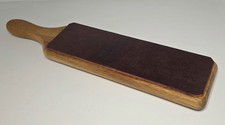 Duke City 2 Sided Paddle Strop Horween Burgundy Latigo ( Fine & Suede)