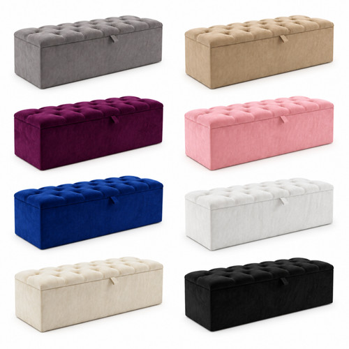 Ottoman storage box plush - ottoman,