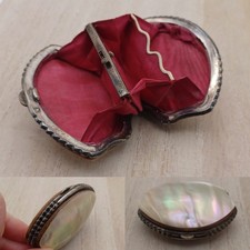 Antique Victorian Mother of Pearl Shell coin Purse late 19th century curio