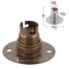 ElekTek B22 Batten 67mm Base BC Bayonet Lamp Bulb Holder BESA Conduit Vintage UK