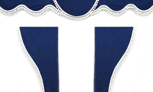 Truck curtains blue white - &,