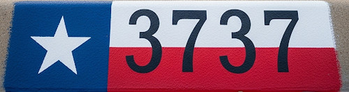 Reflective address curb - address,