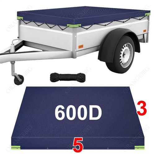 Blue trailer cover with bungee - blue,
