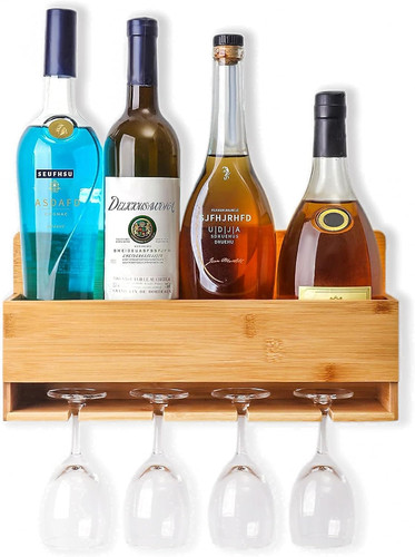 Wall mounted wine rack glass - wine,