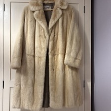 Beautiful Champagne Blonde Mink Real Fur Coat Size Med Very Good Condition