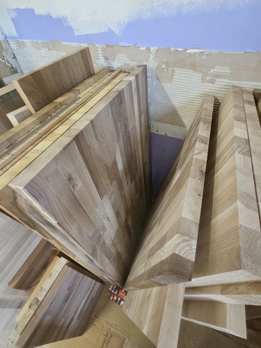 Solid walnut kitchen - kitchen, worktop